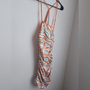 Forever 21 Dress Women M Multicolor Swirls Beach Resort Vacation Spring Casual